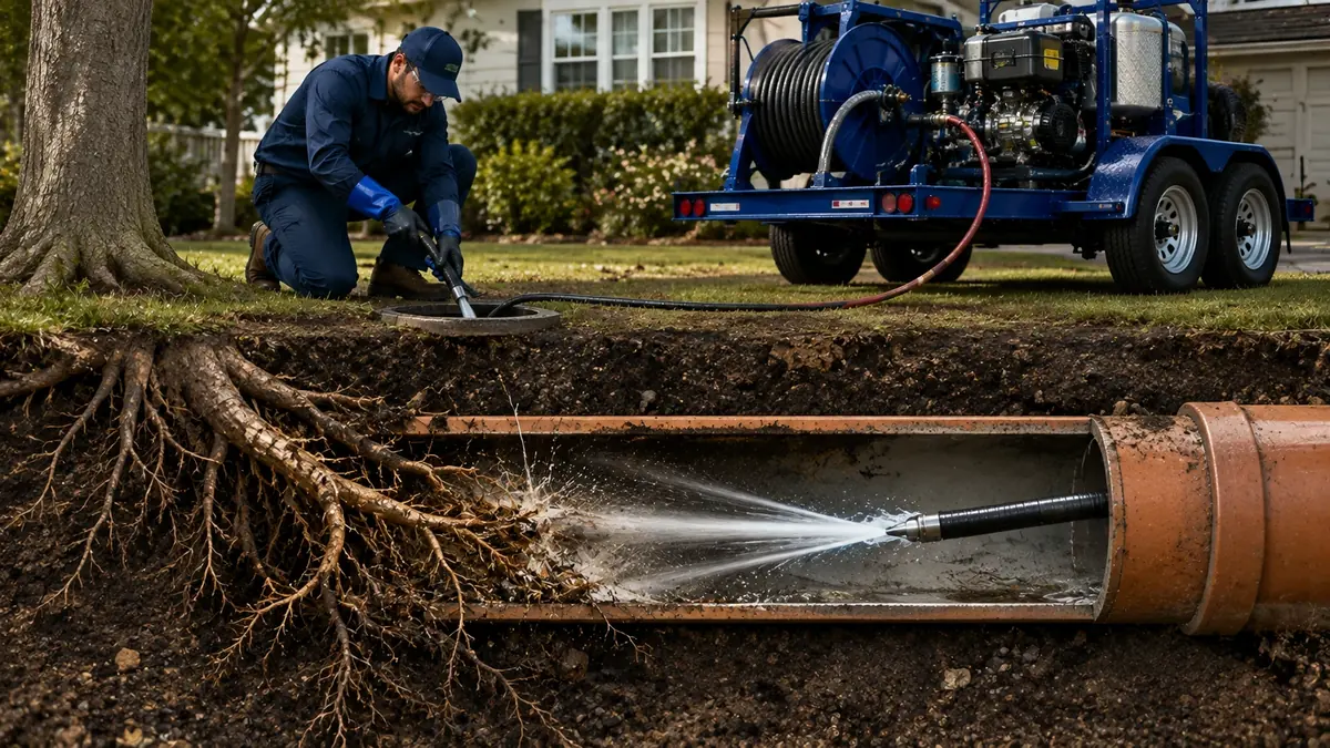 Tree Root Removal with Hydro Jetting in Newport Coast